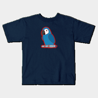 Cute Parrot - Blue & White Kids T-Shirt